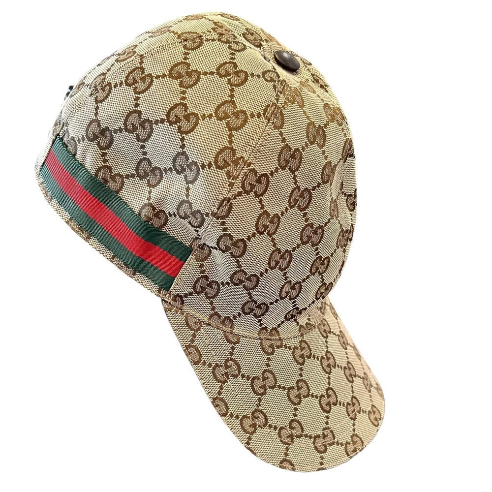 Gucci Beige and Green Logo Cap - Picture 4 of 9